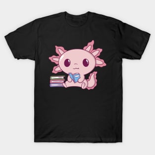 Literary Axolotl: The Enthusiastic Reader T-Shirt